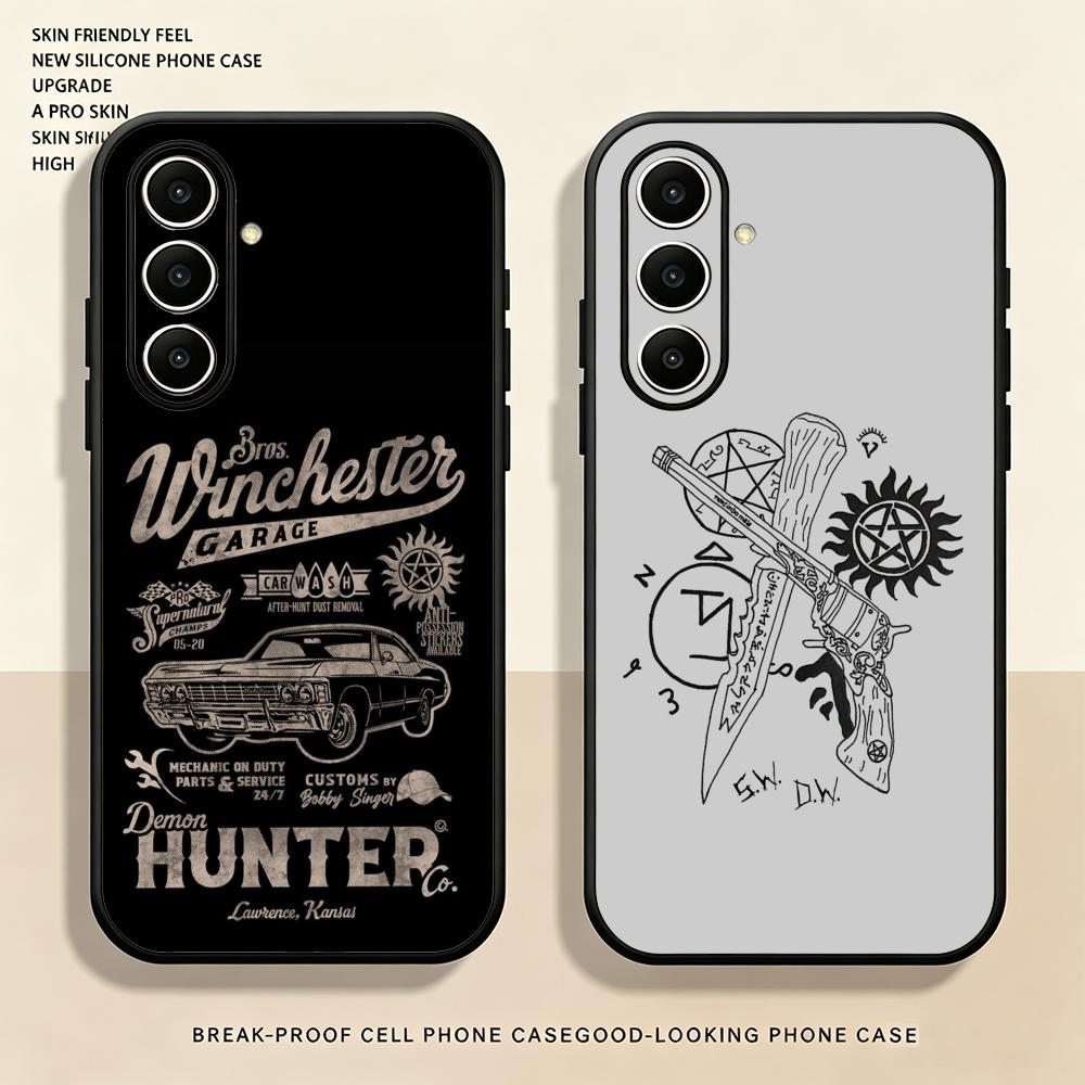 Samsung Galaxy S25 - Coque de téléphone Supernatural, noire, souple,